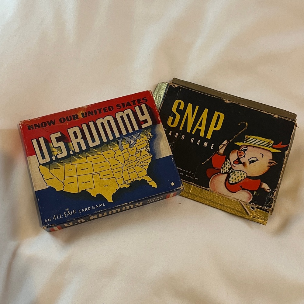 Vintage 40s-50s Snap Card Game, Memory, Historical Figures